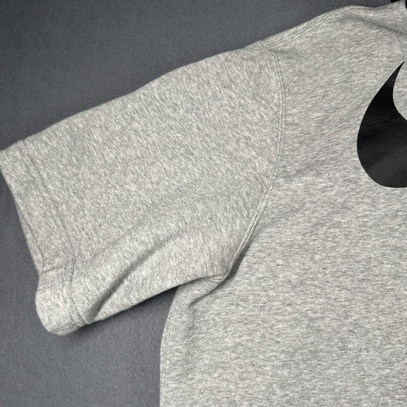 Nike Hoodie Mens XL Gray Short Sleeve Fleece Pullover Swoosh Logo 807410-063 - Picture 4 of 16